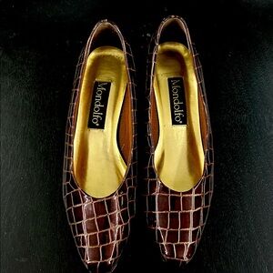 Michelle D Dark Brown Textured Flats